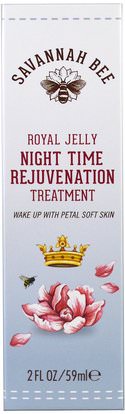 Savannah Bee Company Inc, Royal Jelly Night Time Rejuvenation Treatment, 2 fl oz (59 ml) ,الجمال، العناية بالوجه
