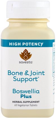 Savesta, Bone & Joint Support, Boswellia Plus, 60 Veggie Tabs ,والمكملات الغذائية، شوندروتن الجلوكوزامين، والصحة، والعظام، وهشاشة العظام والصحة المشتركة