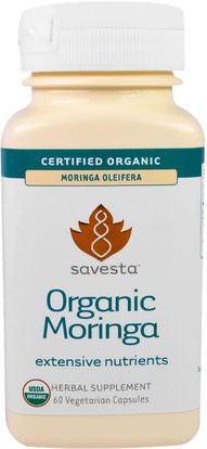 Savesta, Organic Moringa, 60 Veggie Caps ,الأعشاب، كبسولات المورينجا