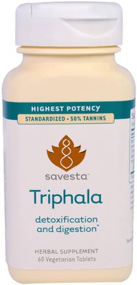 Savesta, Triphala, 60 Vegetarian Tablets ,الصحة، دتوإكس، تريفالا، الأعشاب، أيورفيدا، أيورفيديك، هيربس