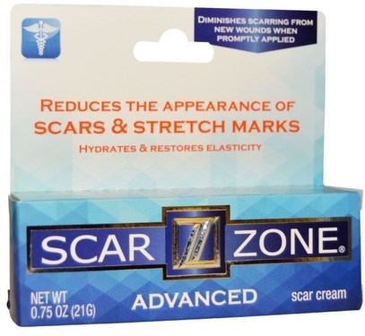 Scar Zone, Scar Cream Advanced, 0.75 oz (21 g) ,والصحة، والجلد، وتمتد علامات ندبات