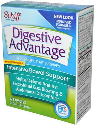 Schiff, Digestive Advantage, Intensive Bowel Support, 32 Capsules ,ششيف ميزة الجهاز الهضمي