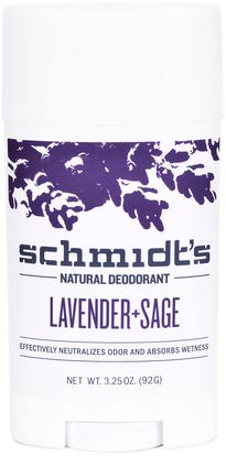 Schmidts Natural Deodorant, Lavender + Sage, 3.25 oz (92 g) ,حمام، الجمال، مزيل العرق