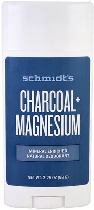 Schmidts Natural Deodorant, Charcoal + Magnesium, 3.25 oz (92 g) ,حمام، الجمال، مزيل العرق
