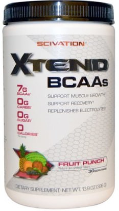 Scivation, Xtend, BCAAs, Fruit Punch, 13.9 oz (396 g) ,الرياضة، تجريب، الرياضة