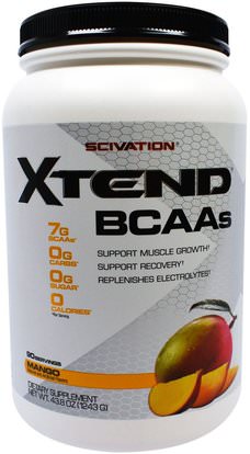 Scivation, Xtend, BCAAs, Mango, 43.8 oz (1243 g) ,بكا (متفرعة سلسلة الأحماض الأمينية)، والرياضة، تجريب
