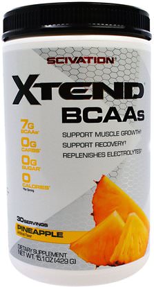 Scivation, Xtend, BCAAs, Pineapple, 15.1 oz (429 g) ,والمكملات، والأحماض الأمينية، بكا (متفرعة سلسلة الأحماض الأمينية)، والرياضة، تجريب