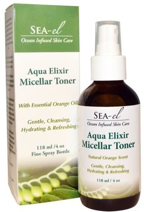 Sea el, Aqua Elixir Micellar Toner, 4 oz (118 ml) ,الجمال، أحبار الوجه