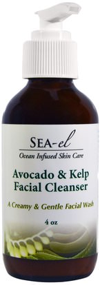 Sea el, Avocado & Kelp Facial Cleanser, 4 oz ,الجمال، العناية بالوجه، نوع البشرة طبيعية لتجف الجلد، منظفات الوجه