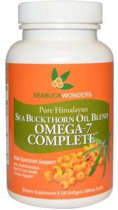 SeaBuckWonders, Sea Buckthorn Oil Blend, Omega-7 Complete, 500 mg, 120 Softgels ,المكملات الغذائية، أوميغا 7، أدابتوغين