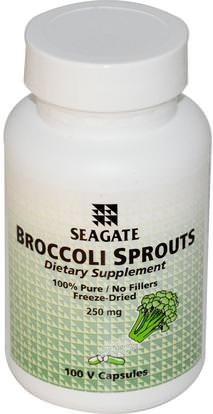 Seagate, Broccoli Sprouts, 250 mg, 100 Veggie Caps ,المكملات الغذائية، البروكلي الصليبي، الصحة
