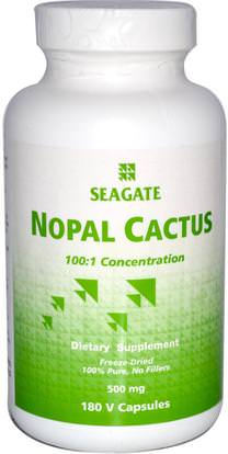 Seagate, Nopal Cactus, 180 Veggie Caps ,الصحة، نسبة السكر في الدم، نوبال (شائك الصبار الكمثرى أوبونتيا)
