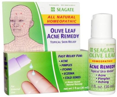 Seagate, Olive Leaf Acne Remedy, 1 fl oz (30 ml) ,والمكملات الغذائية، والمرأة المثلية