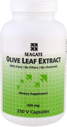 Seagate, Olive Leaf Extract, 450 mg, 250 Veggie Caps ,الصحة، إنفلونزا البرد، &، فيروسي، ورقة للنبات الزيتون