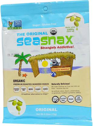 SeaSnax, Organic Premium Roasted Seaweed Snack, Original, 0.54 oz (15 g) ,وفقدان الوزن، والنظام الغذائي، باليو حمية المنتجات / الأطعمة والوجبات الخفيفة