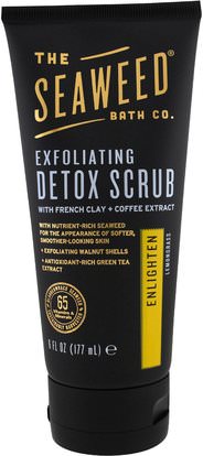 Seaweed Bath Co., Exfoliating Detox Scrub, Enlighten, Lemongrass, 6 fl oz (177 ml) ,الجمال، العناية بالوجه