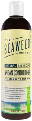 Seaweed Bath Co., Natural Balancing Argan Conditioner, Eucalyptus & Peppermint, 12 fl oz (360 ml) ,حمام، الجمال، مكيف أرغان، الشعر، فروة الرأس، الشامبو، مكيف
