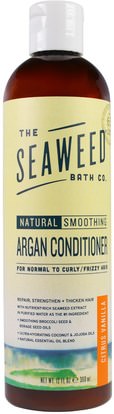 Seaweed Bath Co., Natural Smoothing Argan Conditioner, Citrus Vanilla, 12 fl oz (360 ml) ,حمام، الجمال، الشعر، فروة الرأس، الشامبو، مكيف، مكيفات
