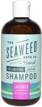 Seaweed Bath Co., Natural Volumizing Argan Shampoo, Lavender, 12 fl oz (360 ml) ,حمام، الجمال، شامبو أرغان، الشعر، فروة الرأس، الشامبو، مكيف