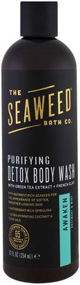 Seaweed Bath Co., Purifying Detox Body Wash, Awaken, Rosemary & Mint, 12 fl oz (354 ml) ,حمام، الجمال، هلام الاستحمام