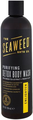 Seaweed Bath Co., Purifying Detox Body Wash, Enlighten, Lemongrass, 12 fl oz (354 ml) ,حمام، الجمال، هلام الاستحمام