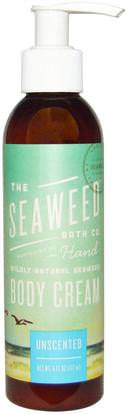 Seaweed Bath Co., Wildly Natural Seaweed Body Cream, Unscented, 6 fl oz (177 ml) ,حمام، الجمال، المستحضرات أرغان والزبدة، غسول الجسم