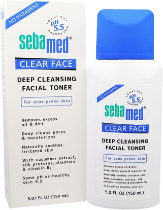Sebamed USA, Clear Face, Deep Cleansing Facial Toner, 5.07 fl oz (150 ml) ,الجمال، أحبار الوجه، حب الشباب، نوع الجلد حب الشباب الجلد المعرضة
