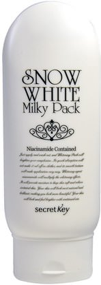 Secret Key, Snow White Milky Pack, Whitening Cream, 200 g ,حمام، الجمال، العناية بالوجه، منظفات الوجه