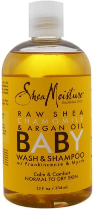 Shea Moisture, Baby Wash & Shampoo, With Frankincense & Myrrh, 13 fl oz (384 ml) ,حمام، الجمال، هلام الاستحمام، الاطفال غسل الجسم، استحمام الطفل هلام، حمام أرجان