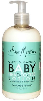 Shea Moisture, Olive & Marula Baby Head-to-Toe Lotion, 13 fl oz (384 ml) ,حمام، الجمال، غسول الجسم، غسول الطفل، أوميغا، حمم