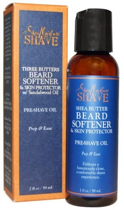 Shea Moisture, Shave, Three Butters Beard Softener & Skin Protector, 2 fl oz (59 ml) ,حمام، الجمال، كريم الحلاقة