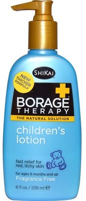 Shikai, Borage Therapy, Childrens Lotion, Fragrance Free, 8 fl oz (238 ml) ,حمام، الجمال، غسول الجسم، الطفل & أطفال المنتجات