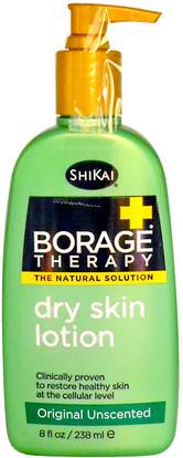 Shikai, Borage Therapy, Dry Skin Lotion, Original Unscented, 8 fl oz (238 ml) ,حمام، الجمال، غسول الجسم
