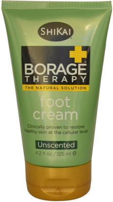 Shikai, Borage Therapy, Foot Cream, Unscented, 4.2 fl oz (125 ml) ,والصحة، والجلد، وقدم الرعاية القدم