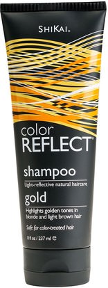 Shikai, Color Reflect, Shampoo, Gold, 8 fl oz (237 ml) ,حمام، الجمال، دقة بالغة، فروة الرأس، الشامبو