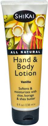 Shikai, Hand & Body Lotion, Vanilla, 8 fl oz (238 ml) ,حمام، الجمال، غسول الجسم