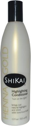 Shikai, Henna Gold, Highlighting Conditioner, 12 fl oz (355 ml) ,حمام، الجمال، الشعر، فروة الرأس، لون الشعر، العناية بالشعر