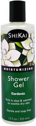 Shikai, Moisturizing Shower Gel, Gardenia, 12 fl oz (355 ml) ,حمام، الجمال، هلام الاستحمام