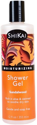 Shikai, Moisturizing Shower Gel, Sandalwood, 12 fl oz (355 ml) ,حمام، الجمال، هلام الاستحمام