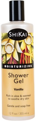 Shikai, Moisturizing Shower Gel, Vanilla, 12 fl oz (355 ml) ,حمام، الجمال، هلام الاستحمام