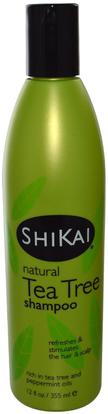 Shikai, Tea Tree Shampoo, 12 fl oz (355 ml) ,حمام، الجمال، دقة بالغة، فروة الرأس، الشامبو