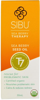 Sibu Beauty, Organic, Sea Berry Seed Oil, 30 ml ,حمام، الجمال، البحر النبق الجمال