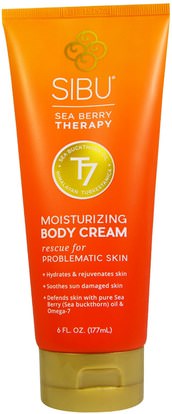 Sibu Beauty, Sea Berry Therapy Moisturizing Body Cream, 6 fl oz (177 ml) ,حمام، الجمال، كريمات اليد، العناية بالجسم