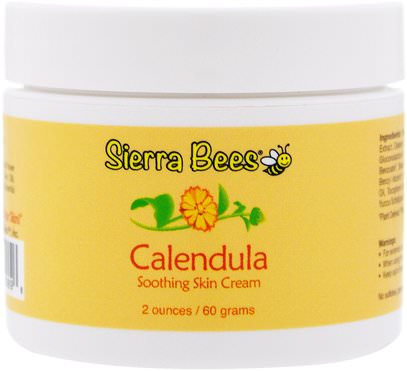 Sierra Bees, Calendula, Soothing Skin Cream, 2 oz (60 g) ,الجمال، العناية بالوجه، سيرا النحل كريمات الجلد، مانوكا العسل العناية بالبشرة
