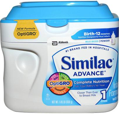 Similac, Advance, Infant Formula with Iron, Stage 1, 1.45 lb (658 g) ,صحة الأطفال، حليب الأطفال والحليب المجفف