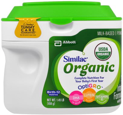 Similac, Organic Infant Formula with Iron, Powder, Birth to 12 Months, 1.45 lb (658 g) ,صحة الأطفال، حليب الأطفال والحليب المجفف، الصيغة العضوية، التغذية الروتينية