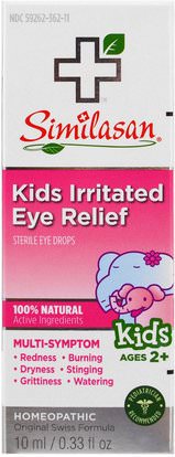 Similasan, Kids Irritated Eye Relief, Sterile Eye Drops, Ages 2+, 0.33 fl oz (10 ml) ,المكملات الغذائية، المثلية، صحة الأطفال