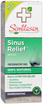 Similasan, Sinus Relief Nasal Mist, 0.68 fl oz (20 ml) ,الصحة، صحة الأنف، بخاخ الأنف