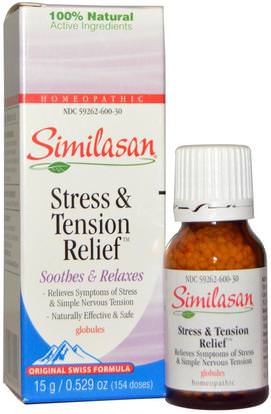 Similasan, Stress & Tension Relief, 0.529 oz (15 g) ,والمكملات الغذائية، المثلية مكافحة الإجهاد والنوم
