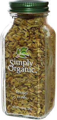 Simply Organic, Fennel Seeds, 1.90 oz (54 g) ,الطعام، التوابل و التوابل، الشمر التوابل